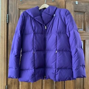 Ralph Lauren Ladies Down Parka/Hooded Puffer Jacket Coat Purple XL